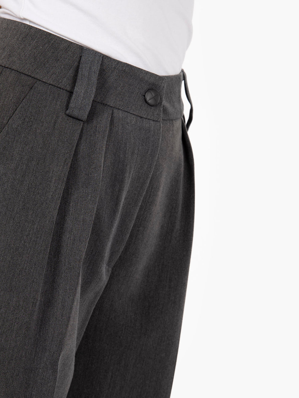 Anthracite double pleat trousers