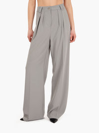 Double pleated trousers in grey