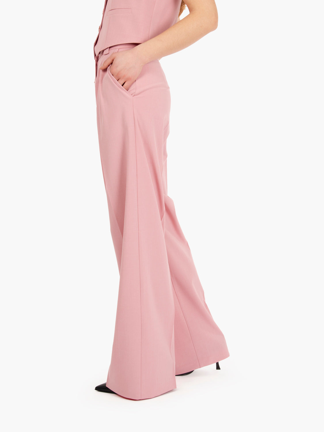 Pantaloni doppia pinces rosa