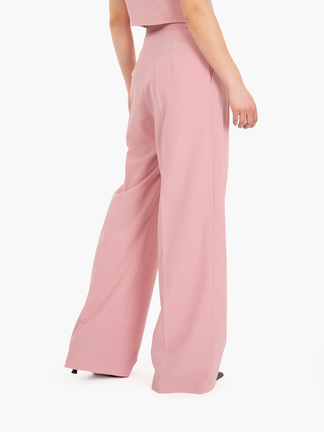 Pantaloni doppia pinces rosa