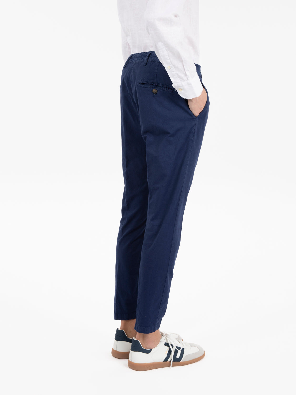 Pantaloni elastico vita navy