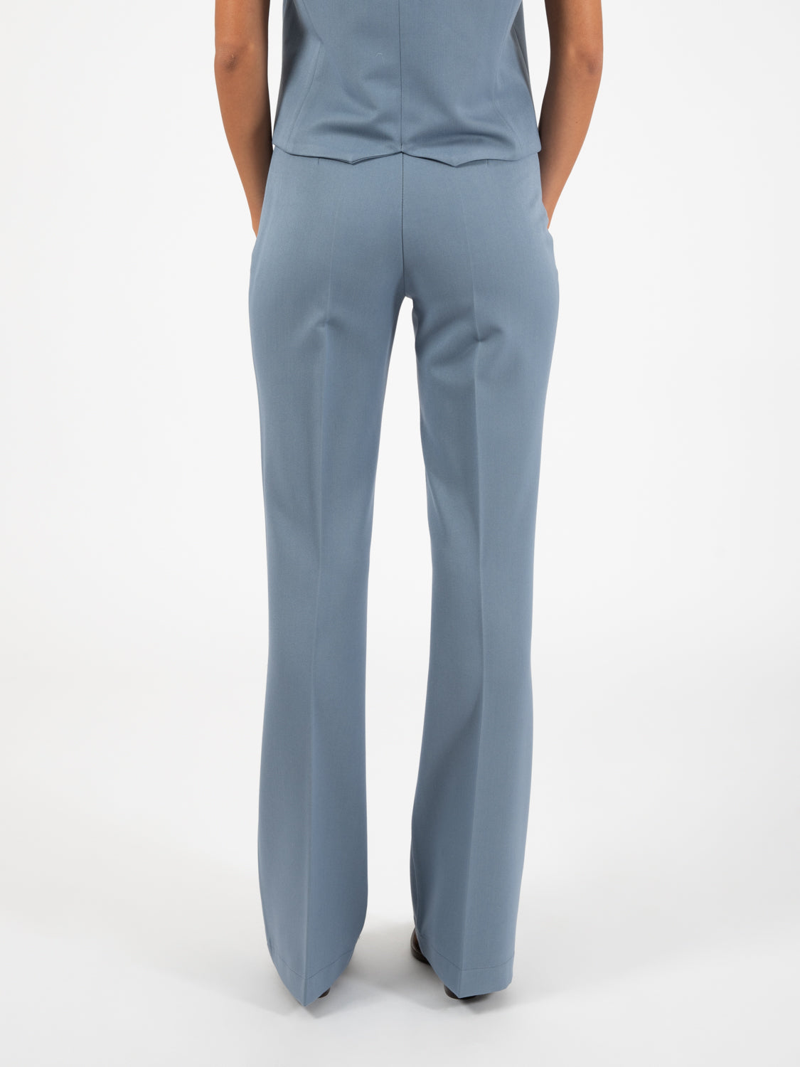 Powder Blue Flannel Flare Pants