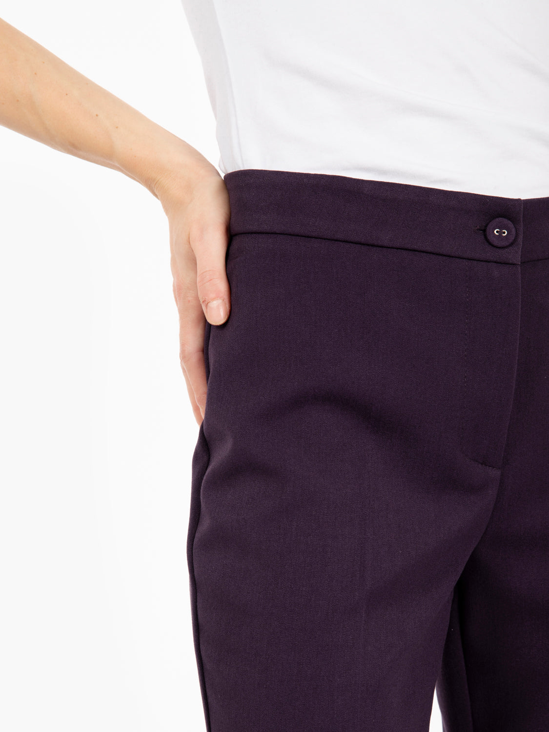Pantaloni flare melanzana