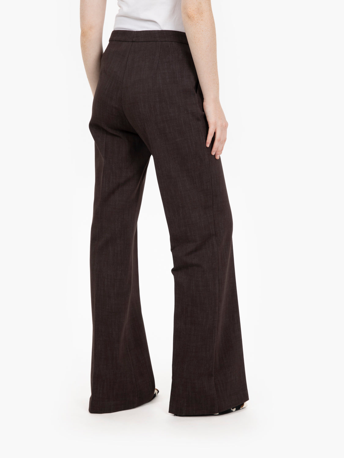 Coffee straight leg trousers