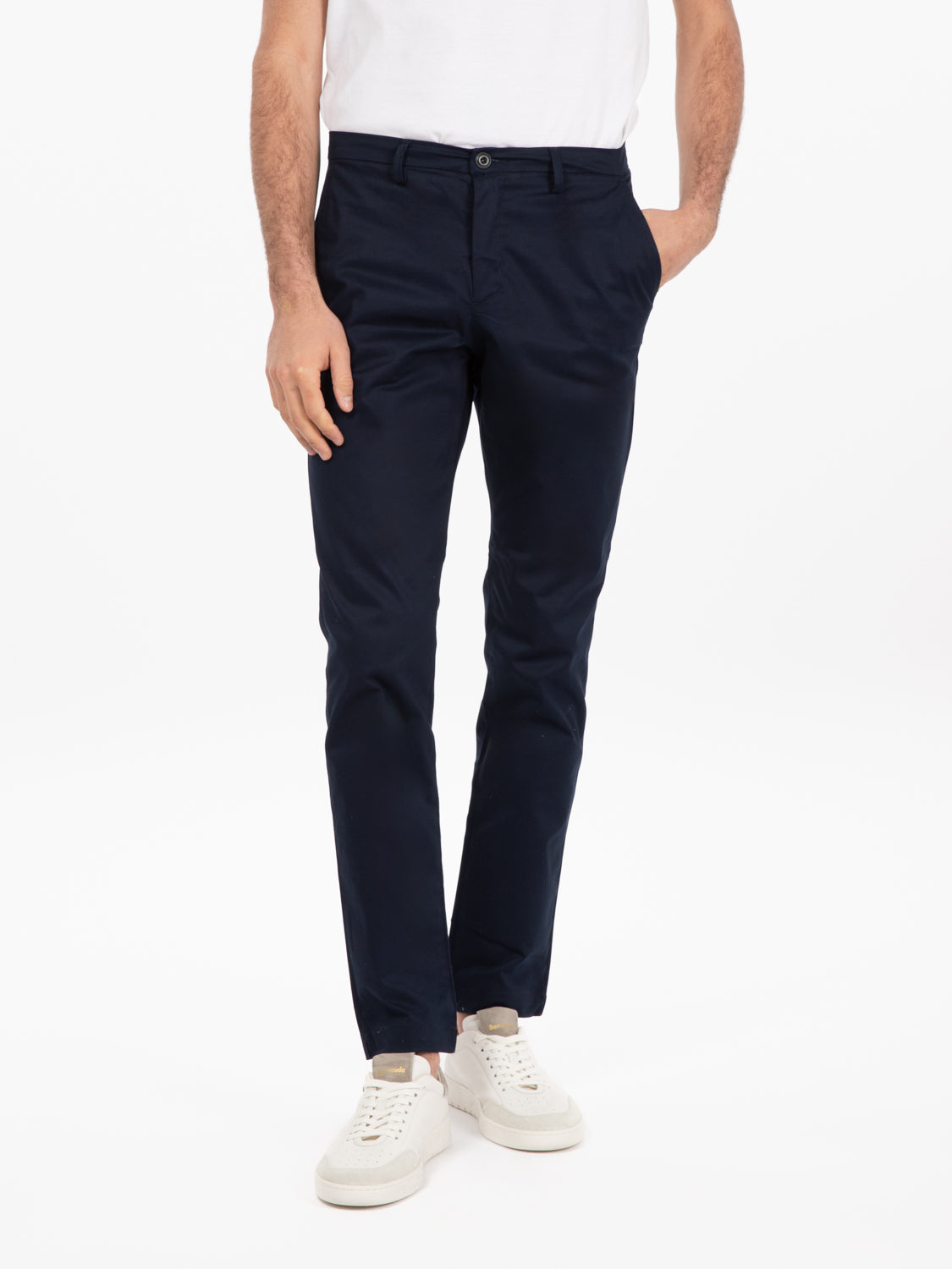 Pantaloni in cotone chino blu
