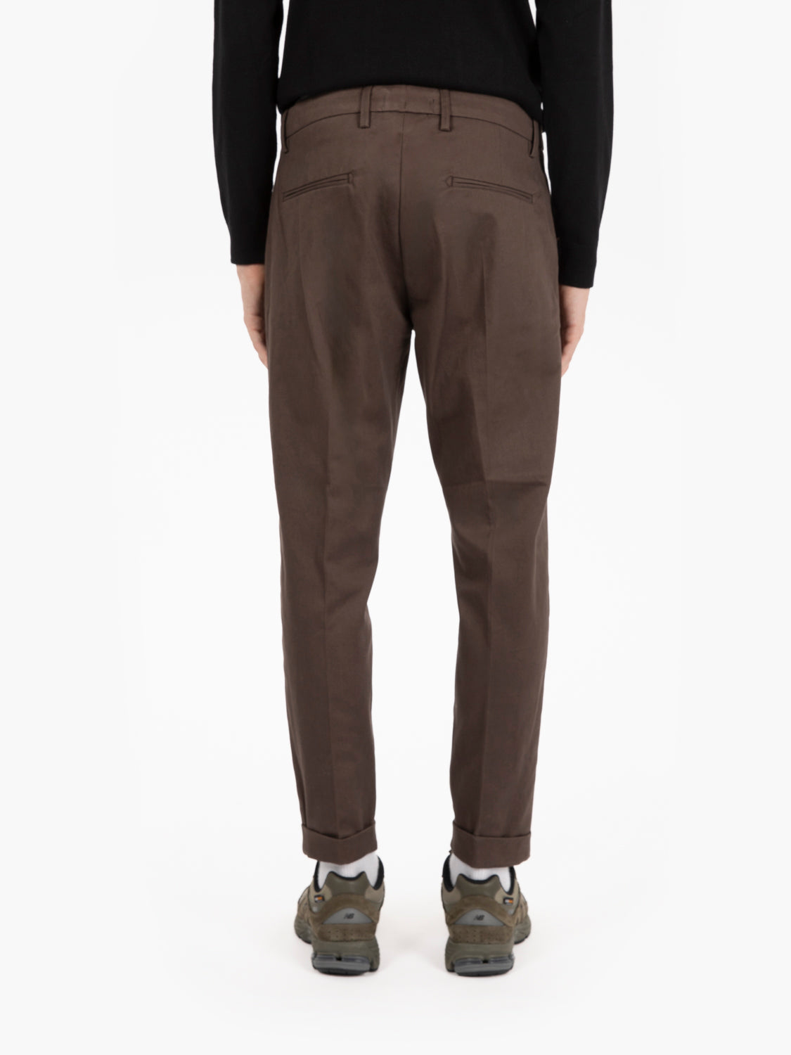 Cognac cotton trousers