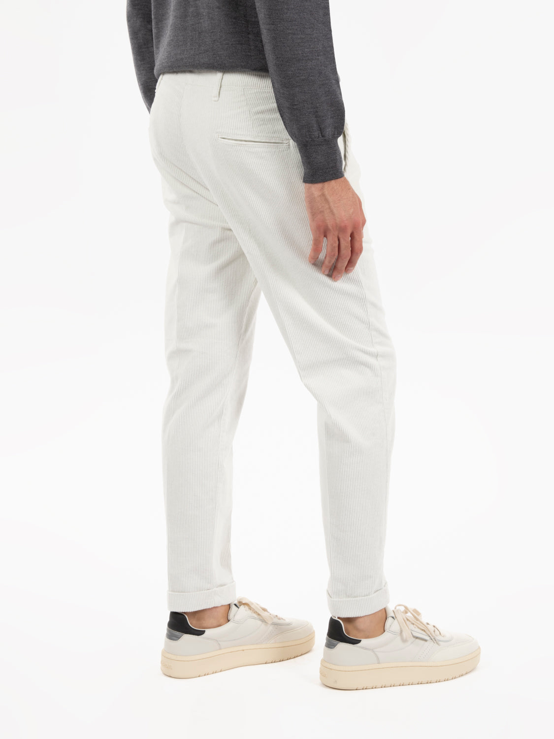 Pantaloni in velluto a coste bianchi