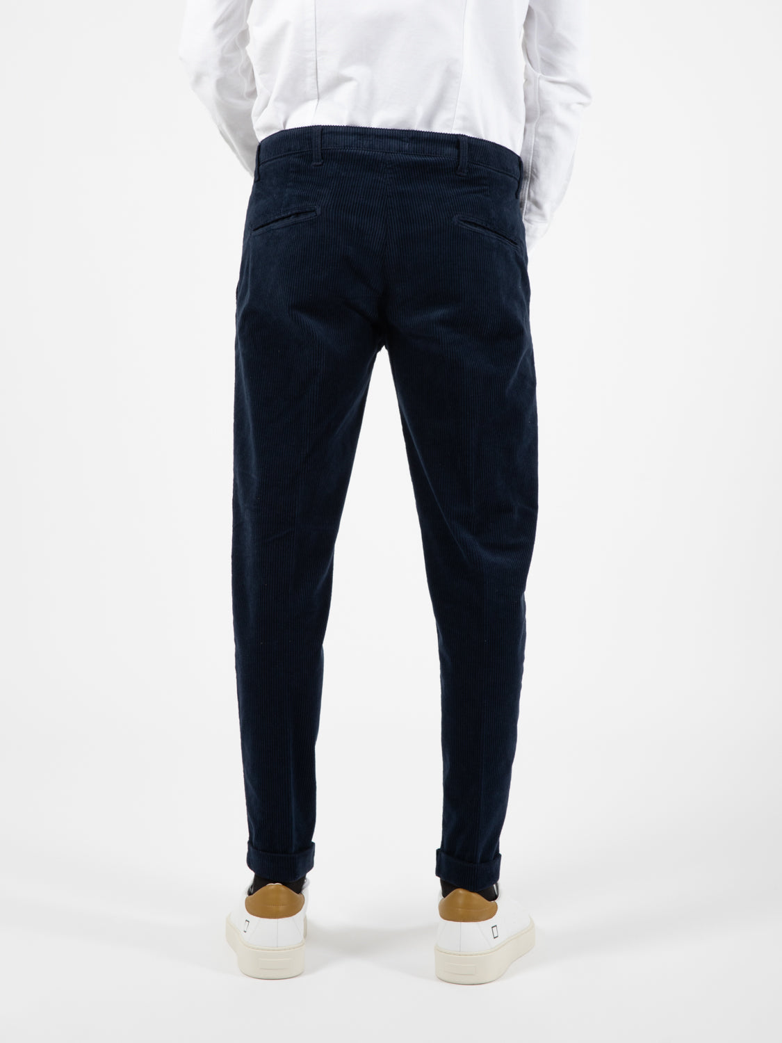 Pantaloni in velluto a coste blu
