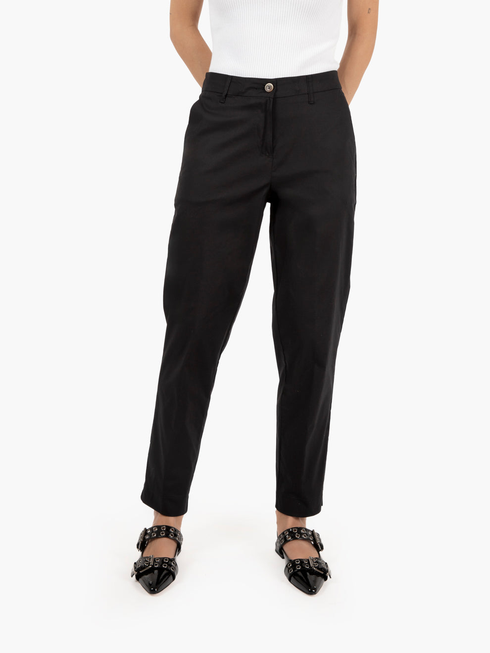 Iris straight black trousers