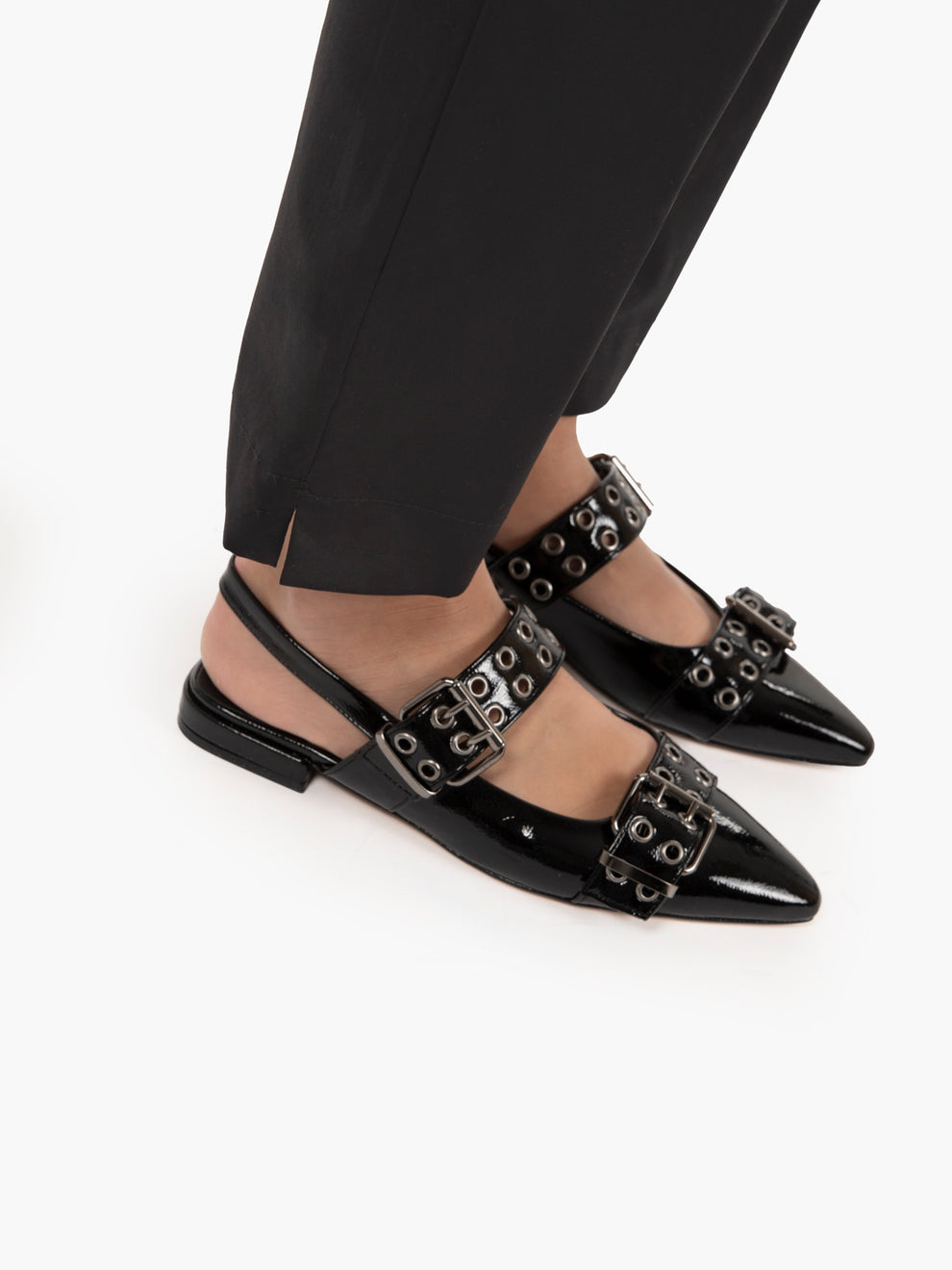 Iris straight black trousers
