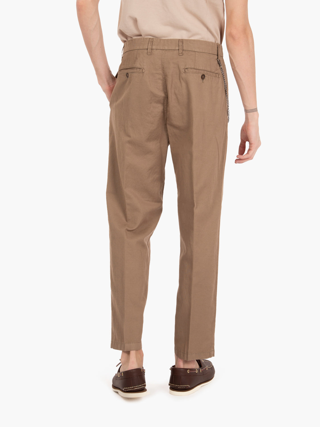 Pantaloni Marte misto lino kaky