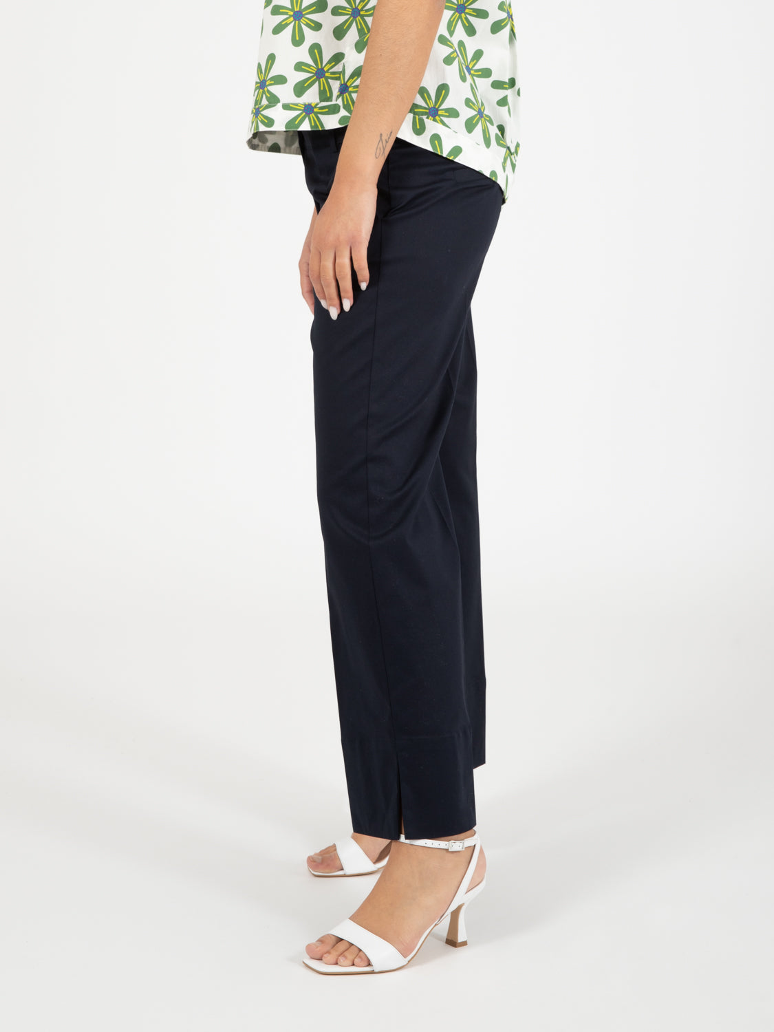 Blue maxi cuff trousers