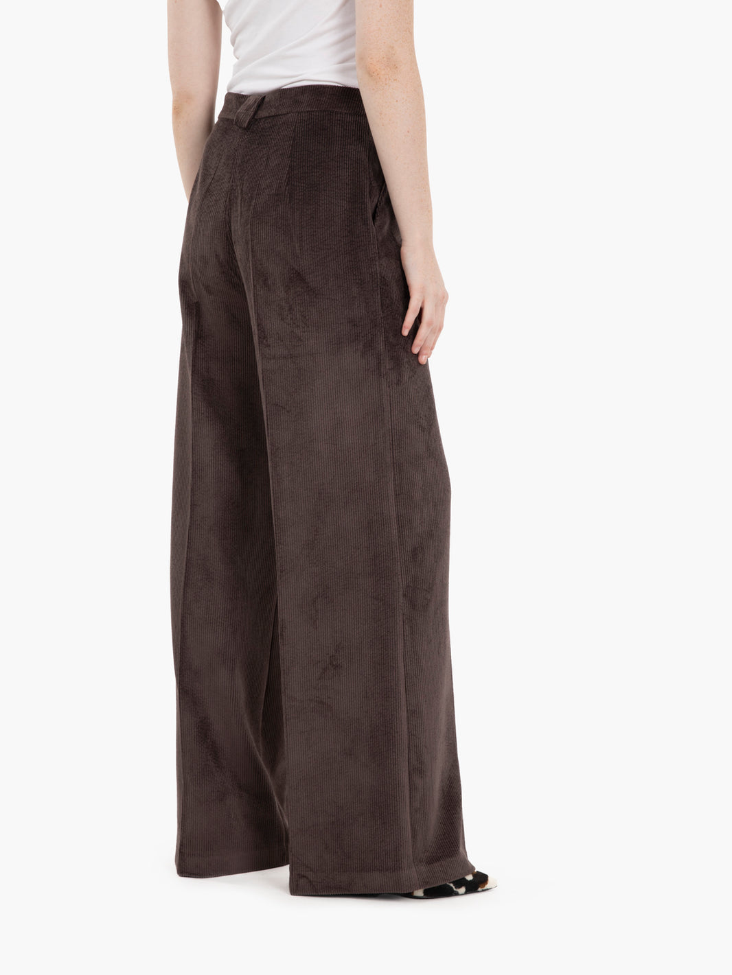 Coffee corduroy palazzo trousers