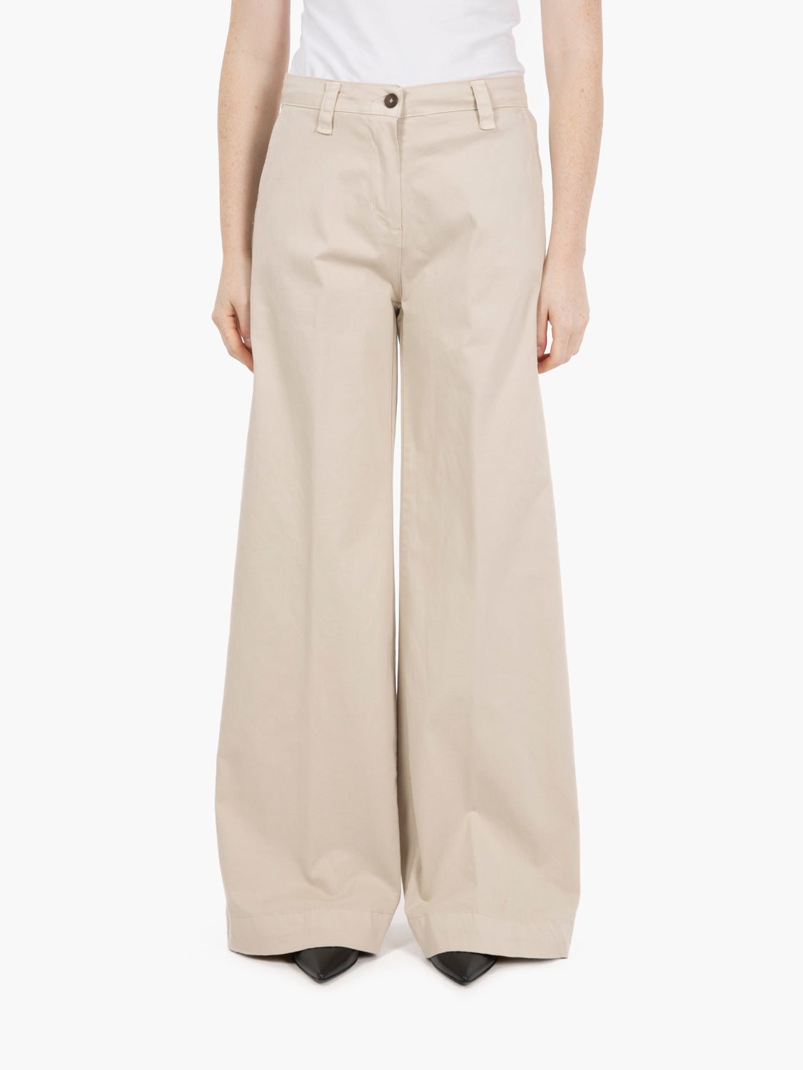 Pantaloni palazzo Lilly avorio