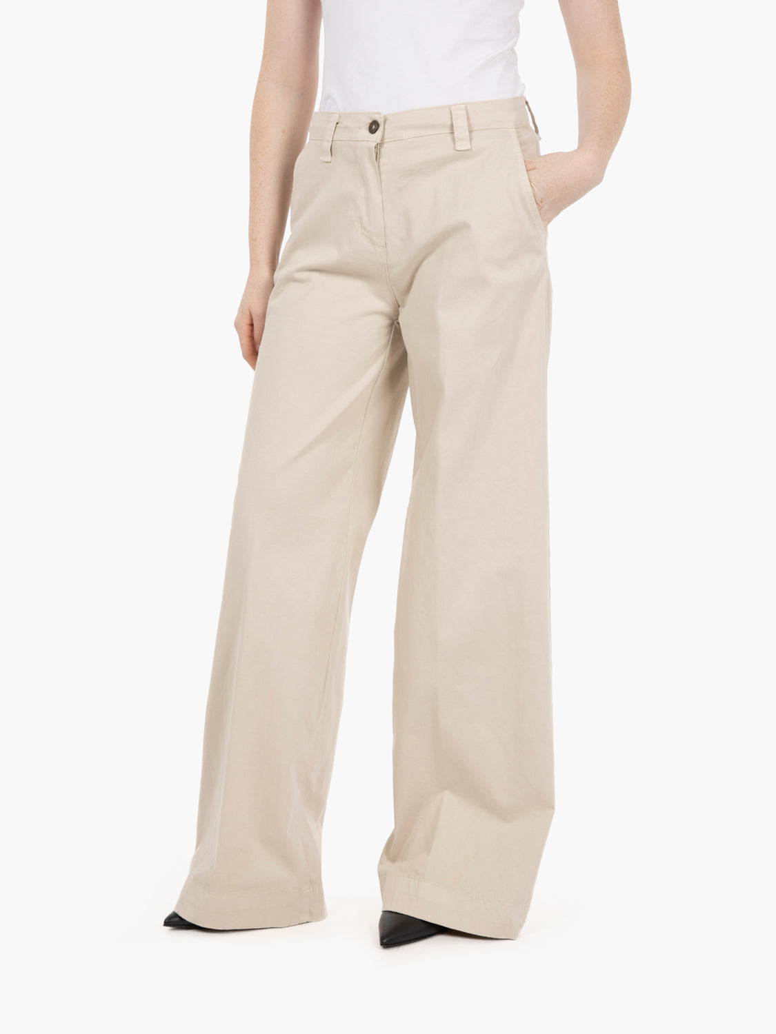 Pantaloni palazzo Lilly avorio