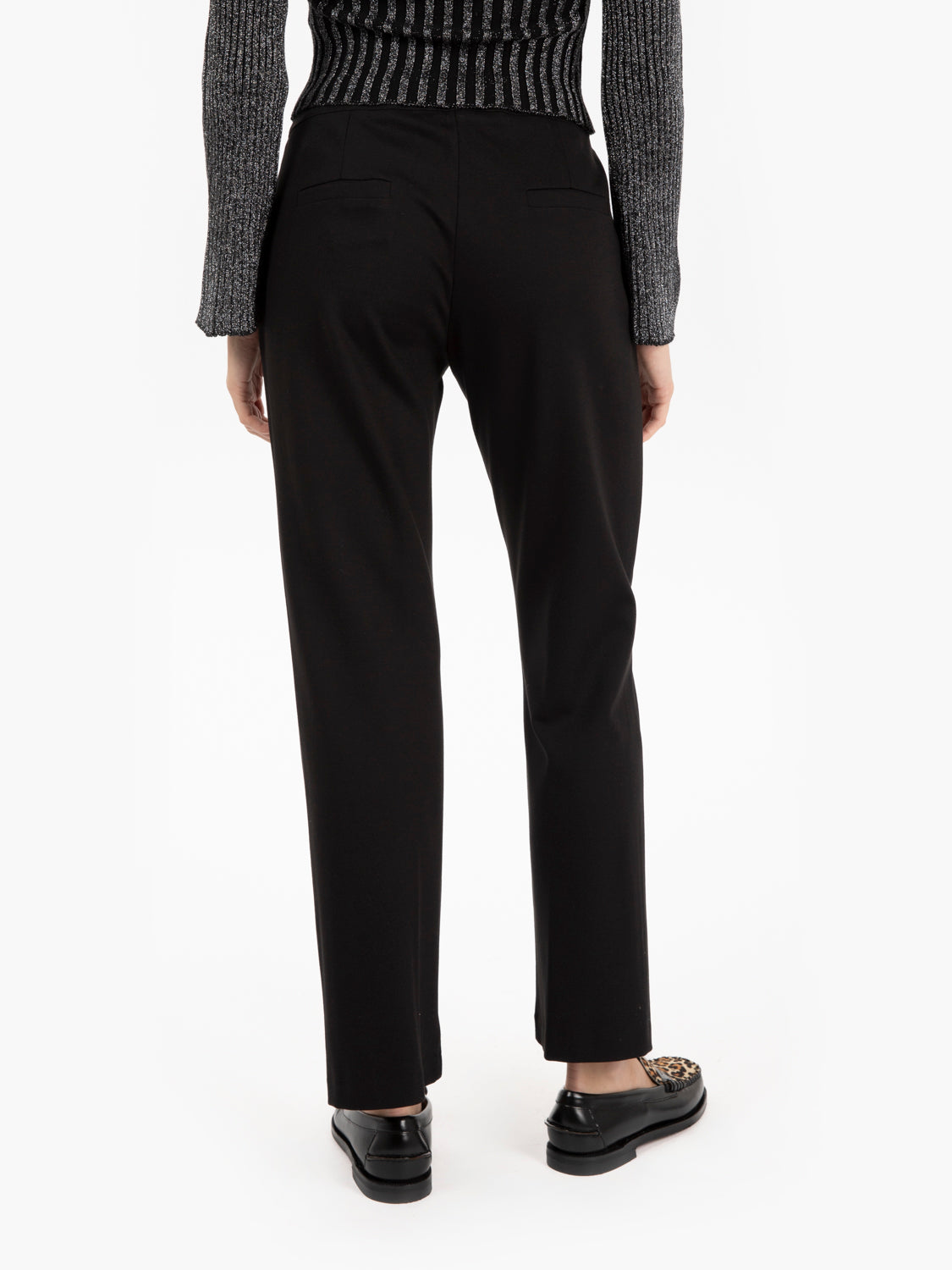 Pantaloni trombetta punto milano neri