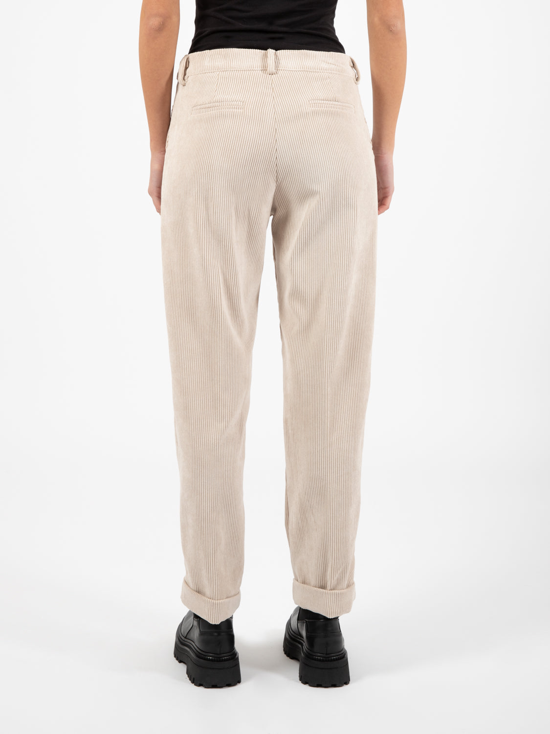 Pantaloni velluto coste con risvolto naturale