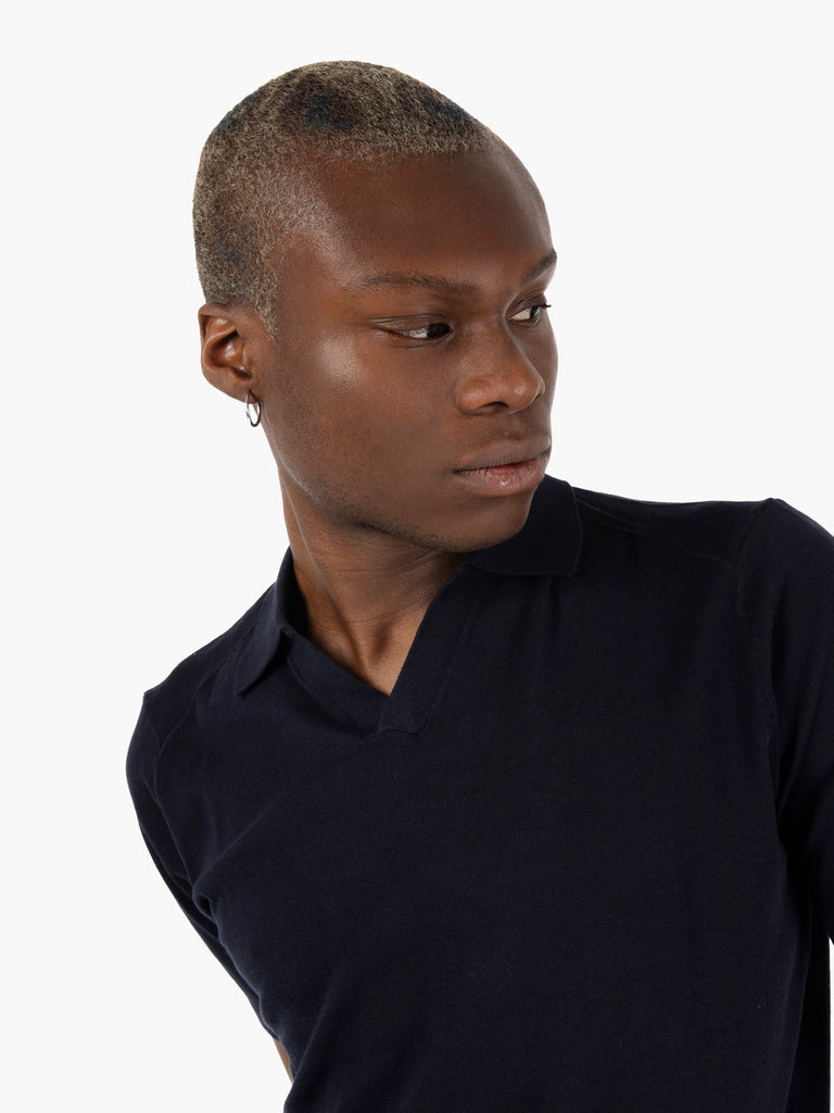STIMM - Polo in maglia manica corta navy