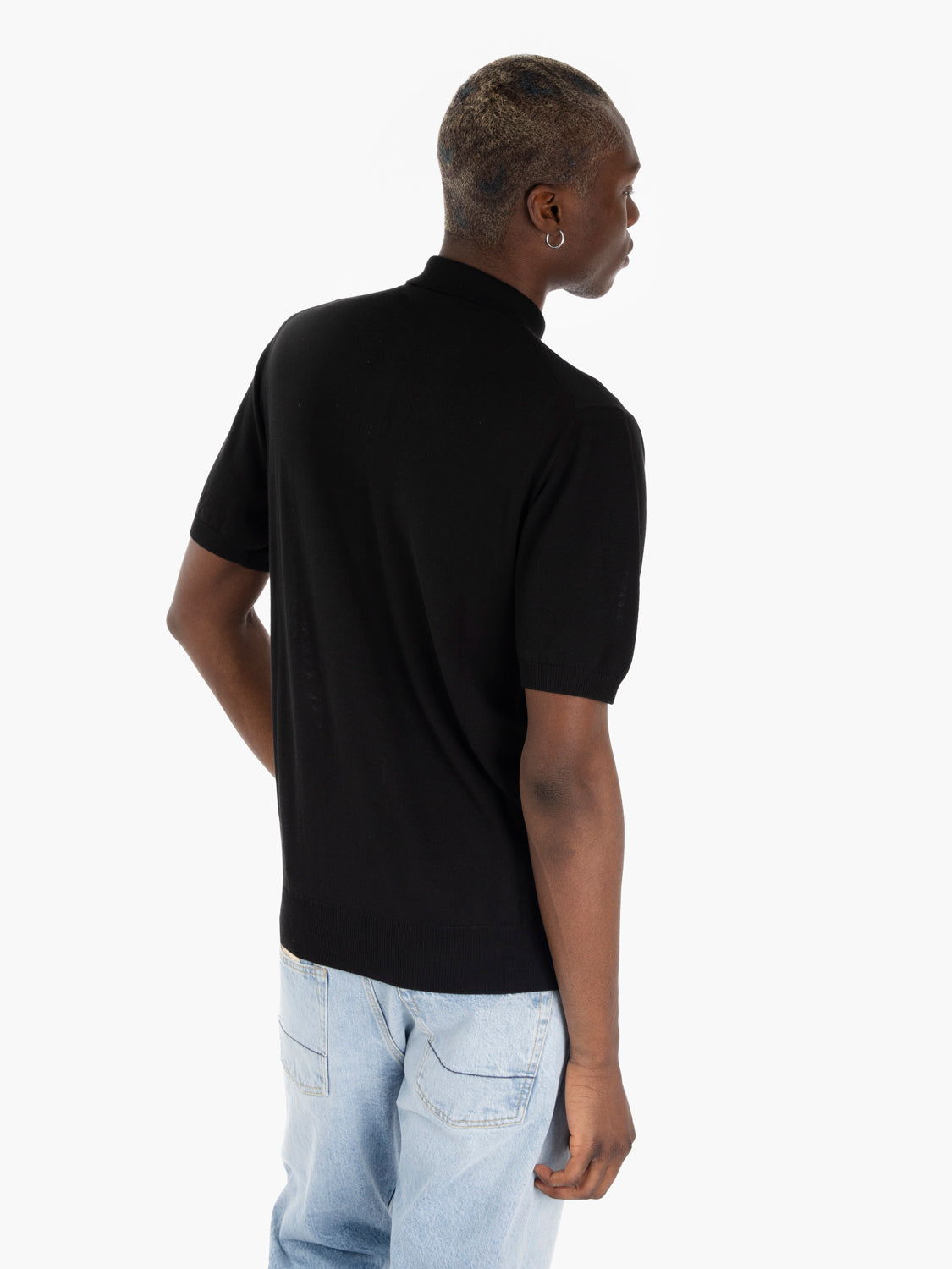 Polo in maglia nero