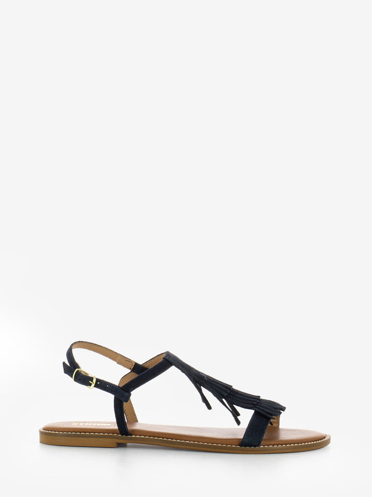 STIMM - Sandali con frangia in suede blu