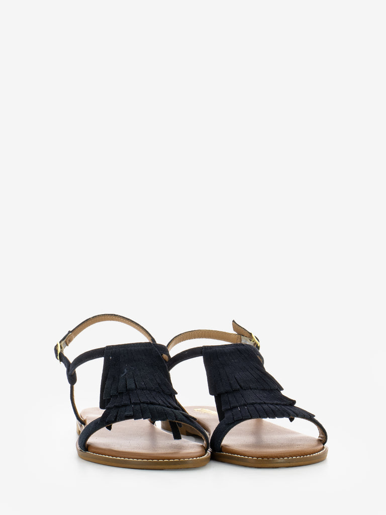 STIMM - Sandali con frangia in suede blu