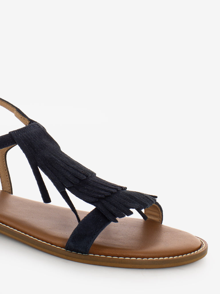 STIMM - Sandali con frangia in suede blu