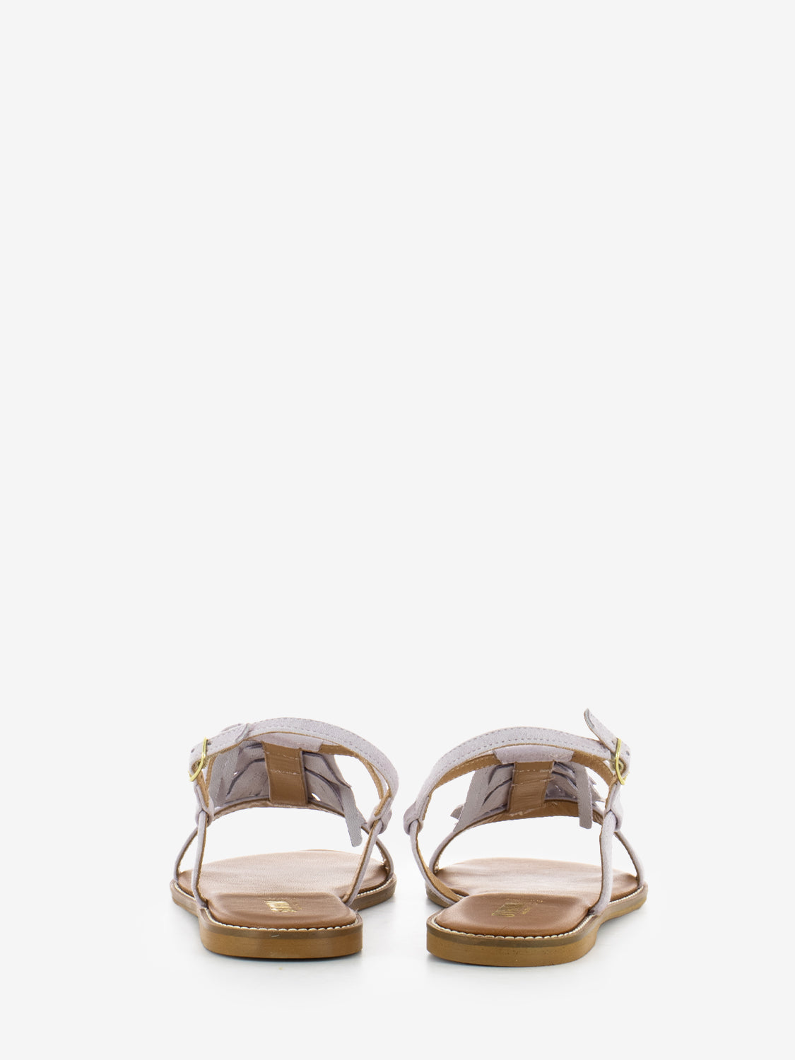 Sandali con frangia in suede lilla