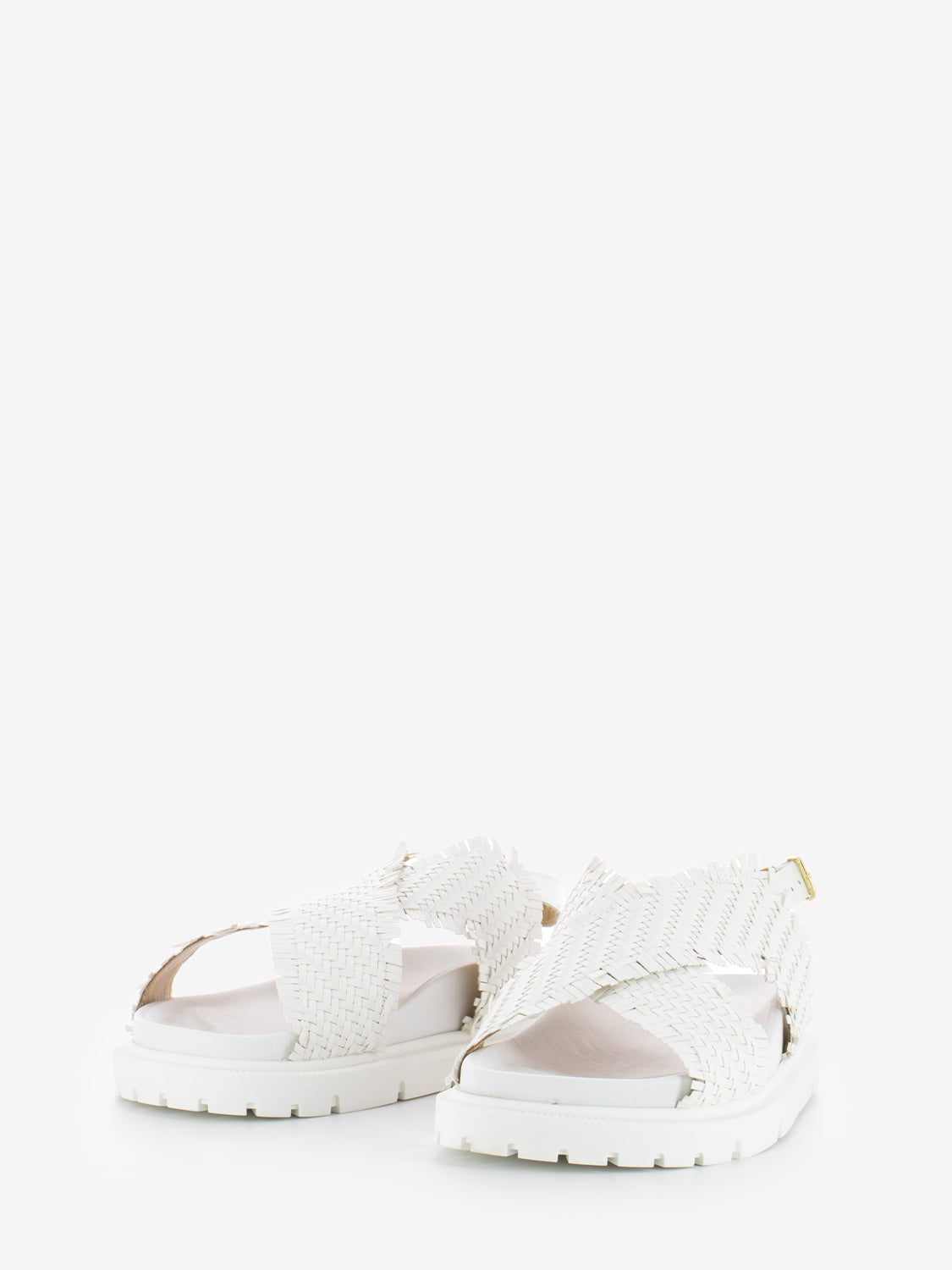 Elide white woven leather sandals