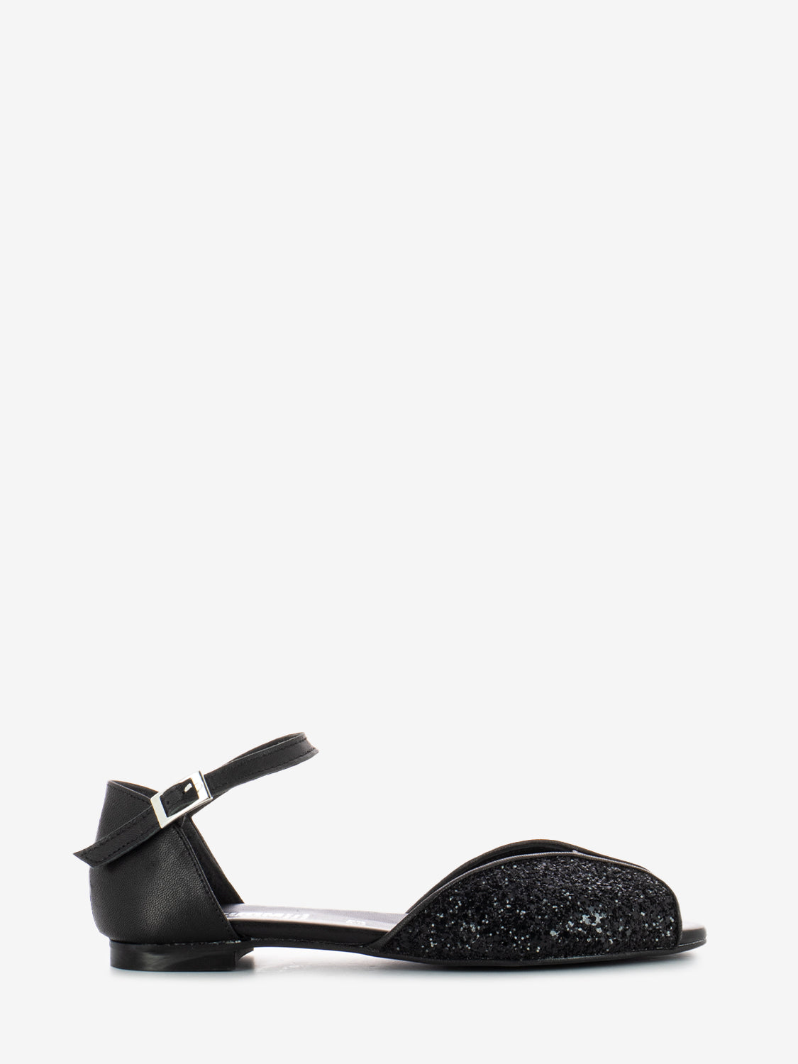 Black glitter sandals
