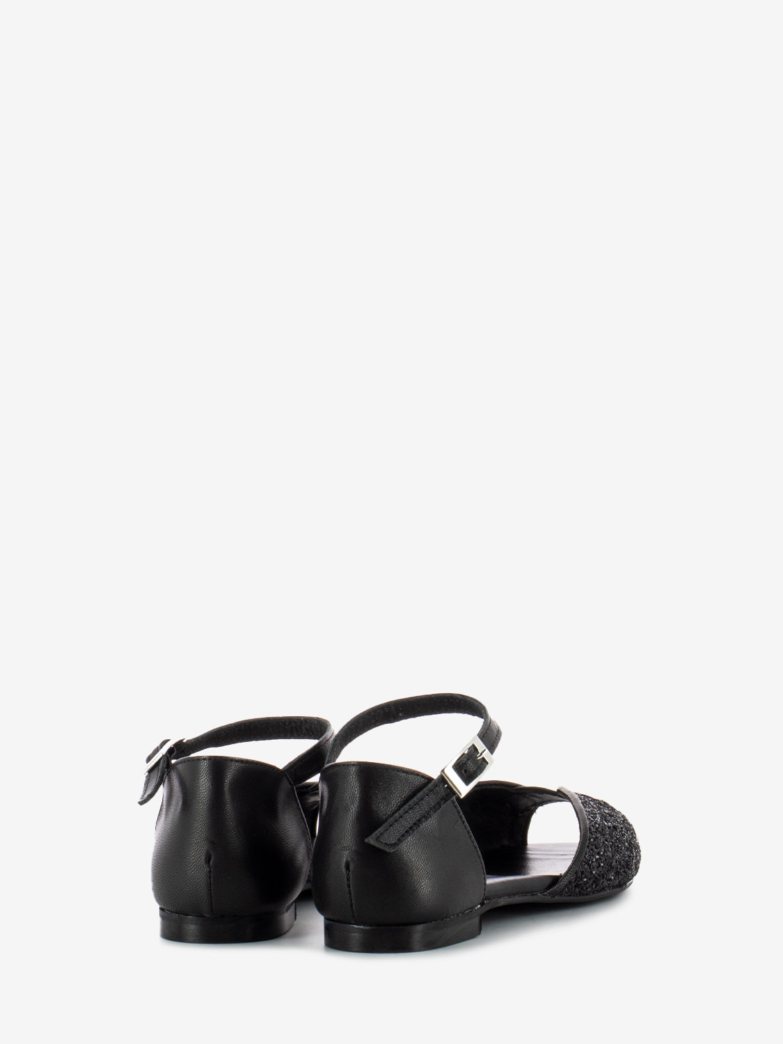 Black glitter sandals
