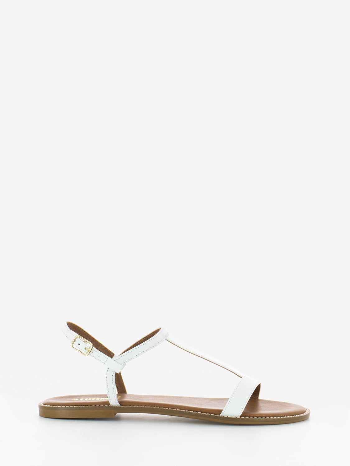 White H-shaped leather sandals