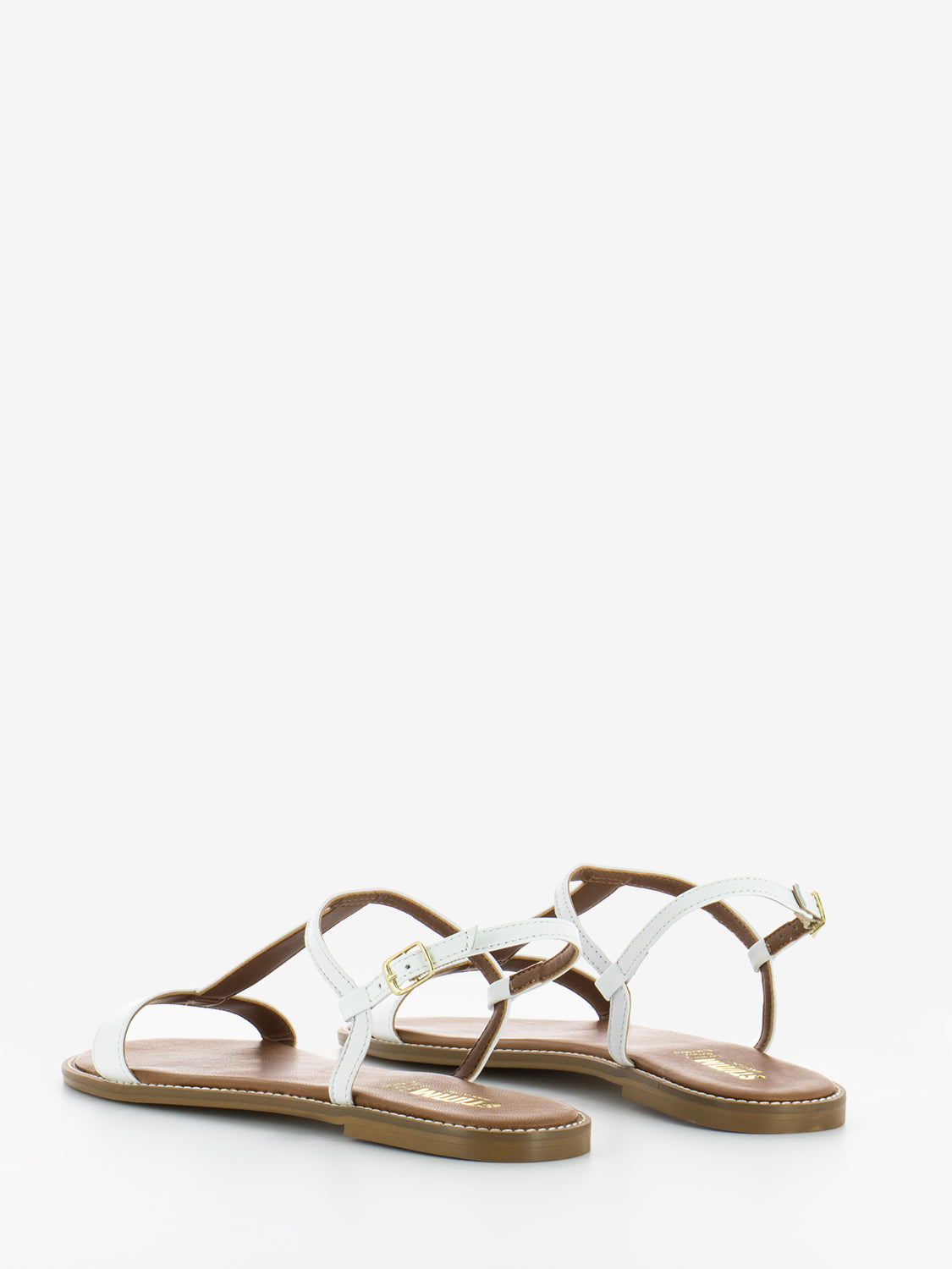 White H-shaped leather sandals