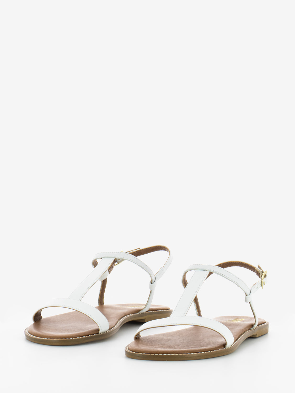 White H-shaped leather sandals
