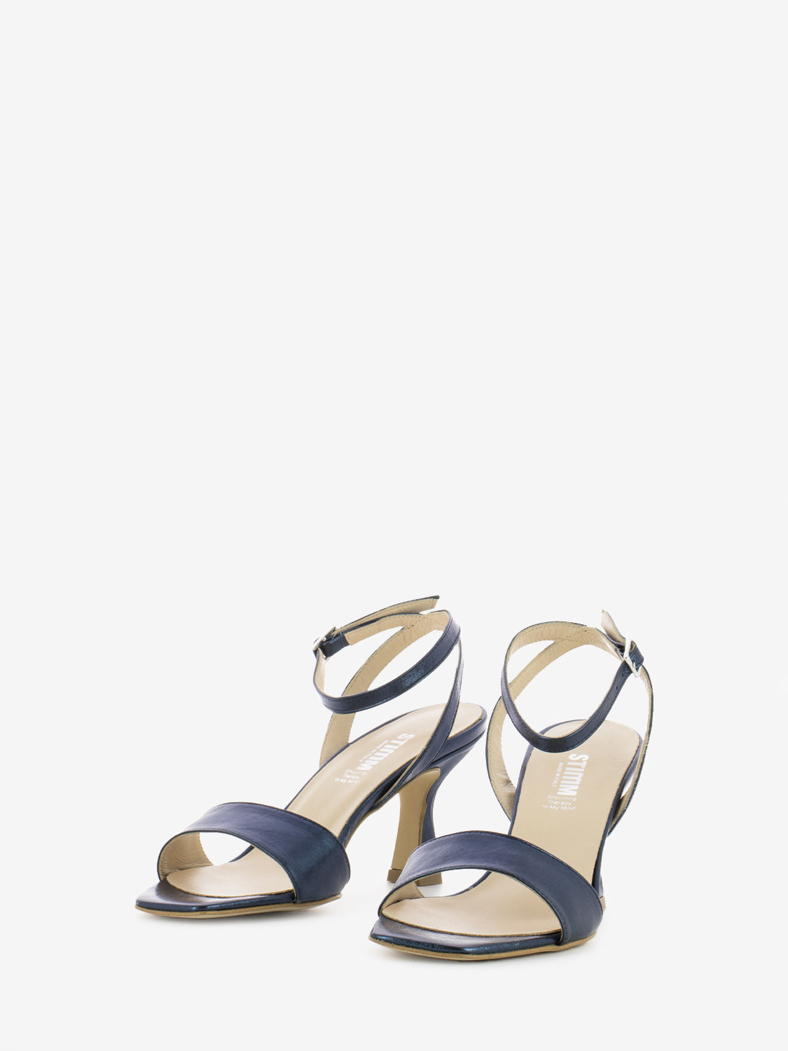 Sea blue laminated sandals