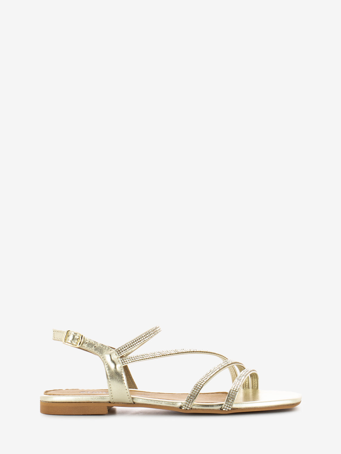 Platinum rhinestone sandals