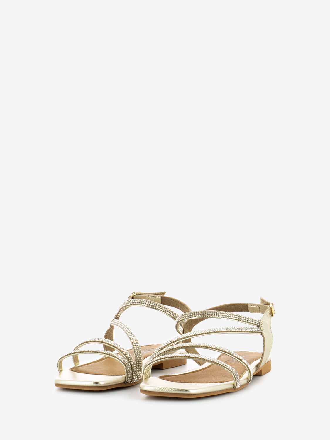 Platinum rhinestone sandals
