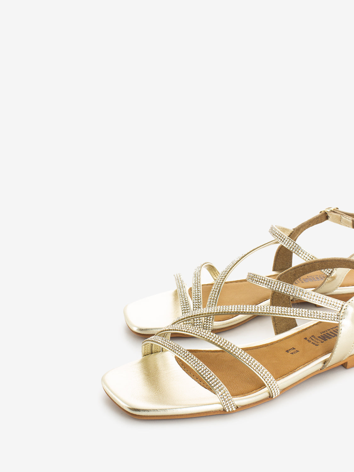 Platinum rhinestone sandals