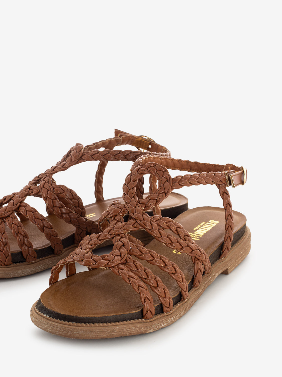 Leather braid sandals