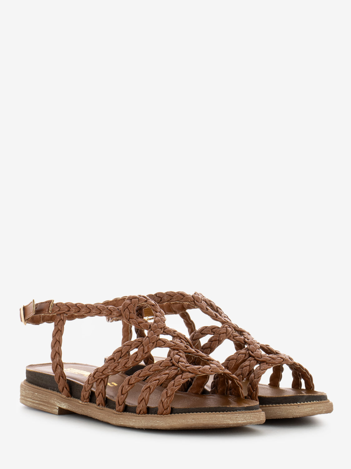 Leather braid sandals