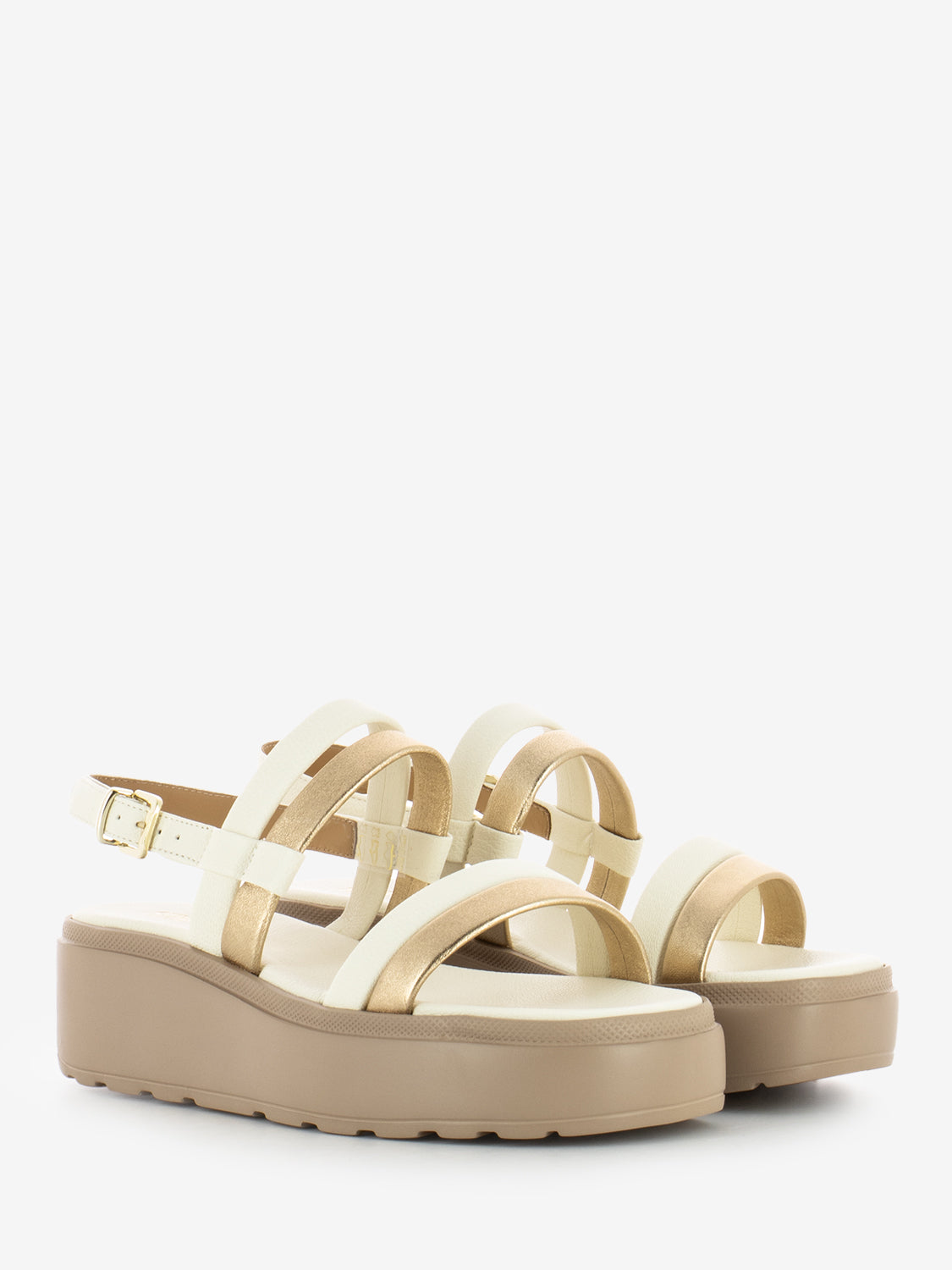 Wedge sandals T.50 dark brown / powder