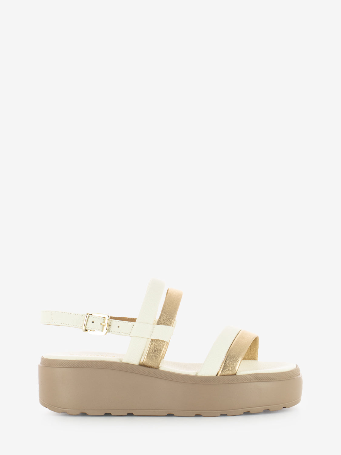 Wedge sandals T.50 dark brown / powder