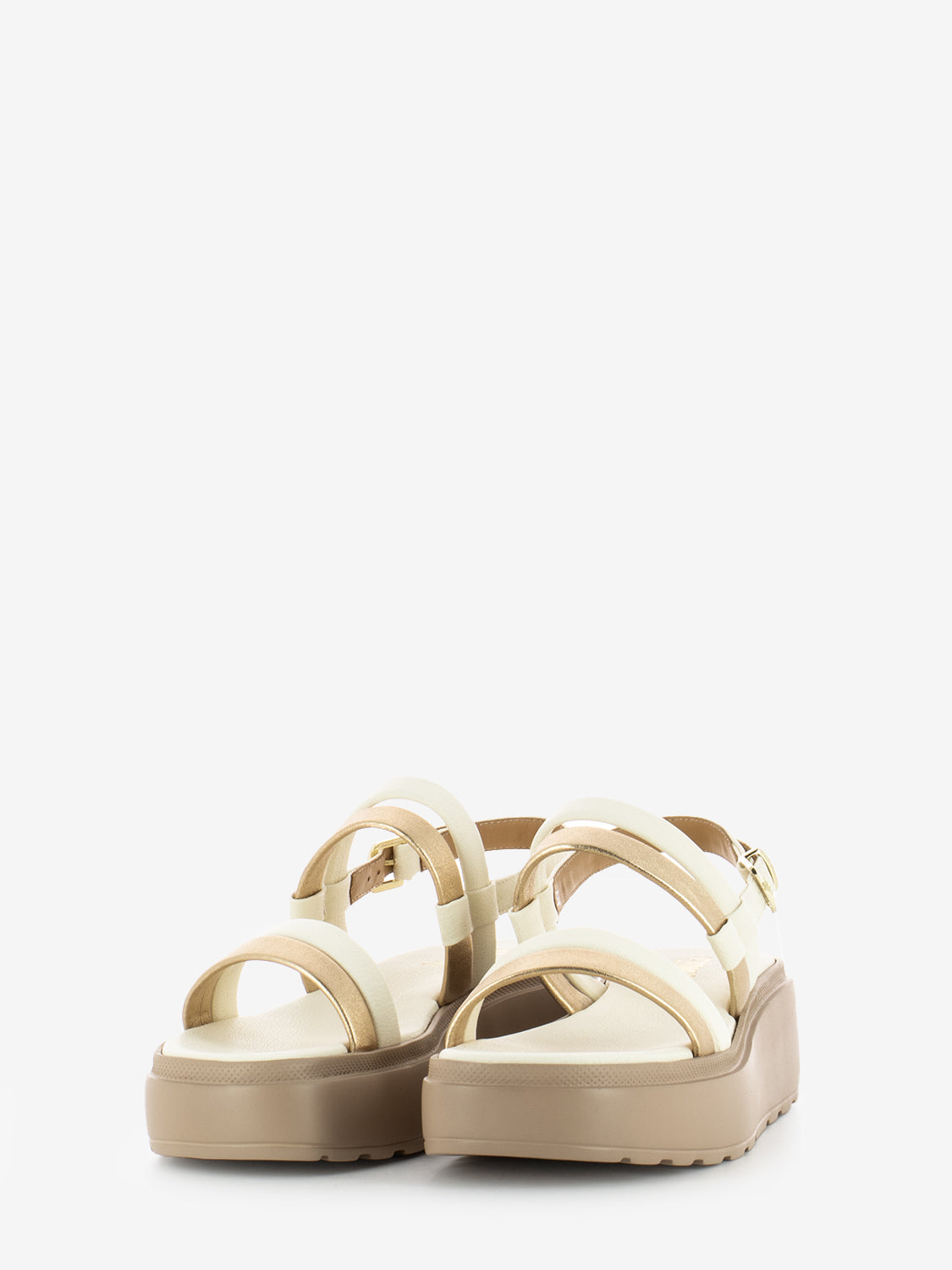 Wedge sandals T.50 dark brown / powder