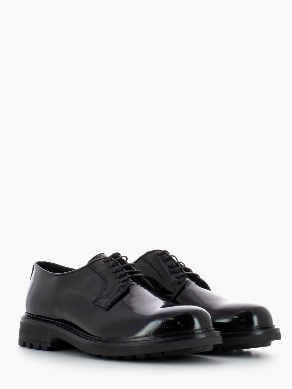 Black abrasive leather shoe