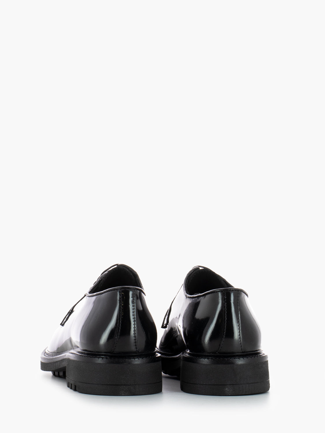 Black abrasive leather shoe