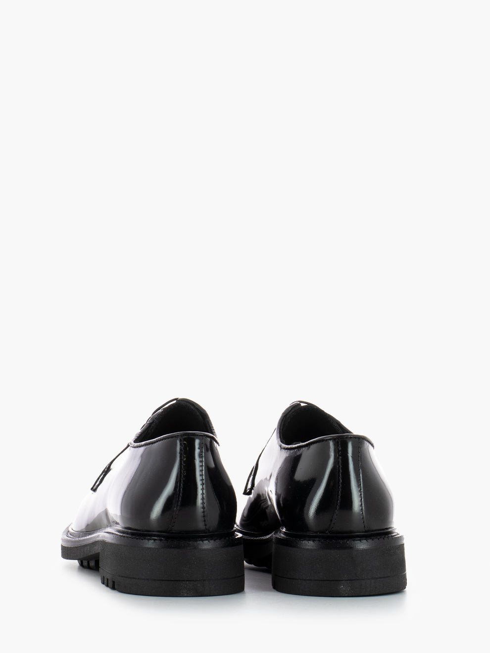 Black abrasive leather shoe