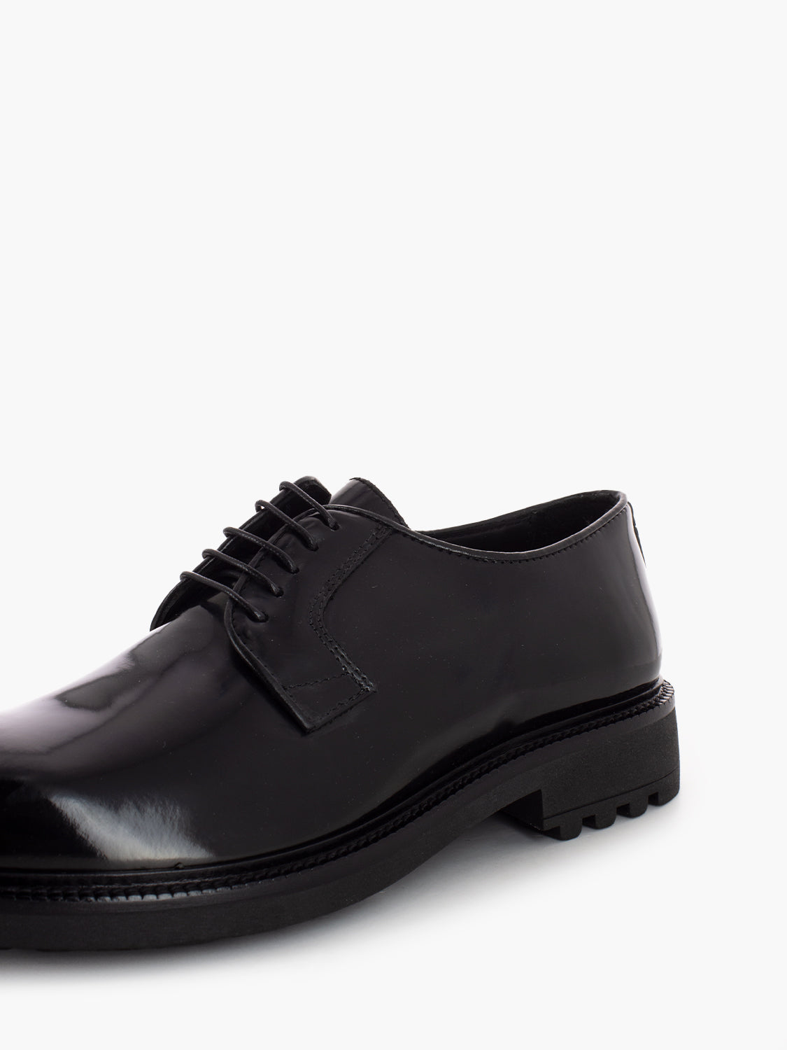 Black abrasive leather shoe