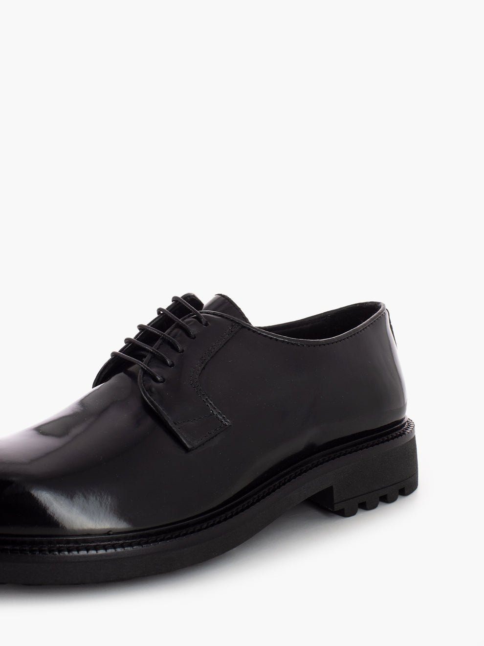 Black abrasive leather shoe