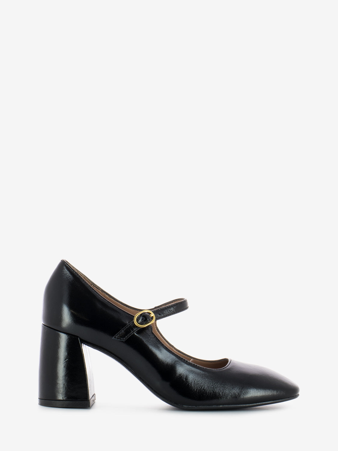 Scarpe alla bebè con cinturino nero