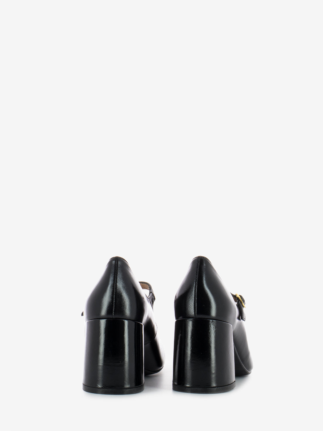 Scarpe alla bebè con cinturino nero