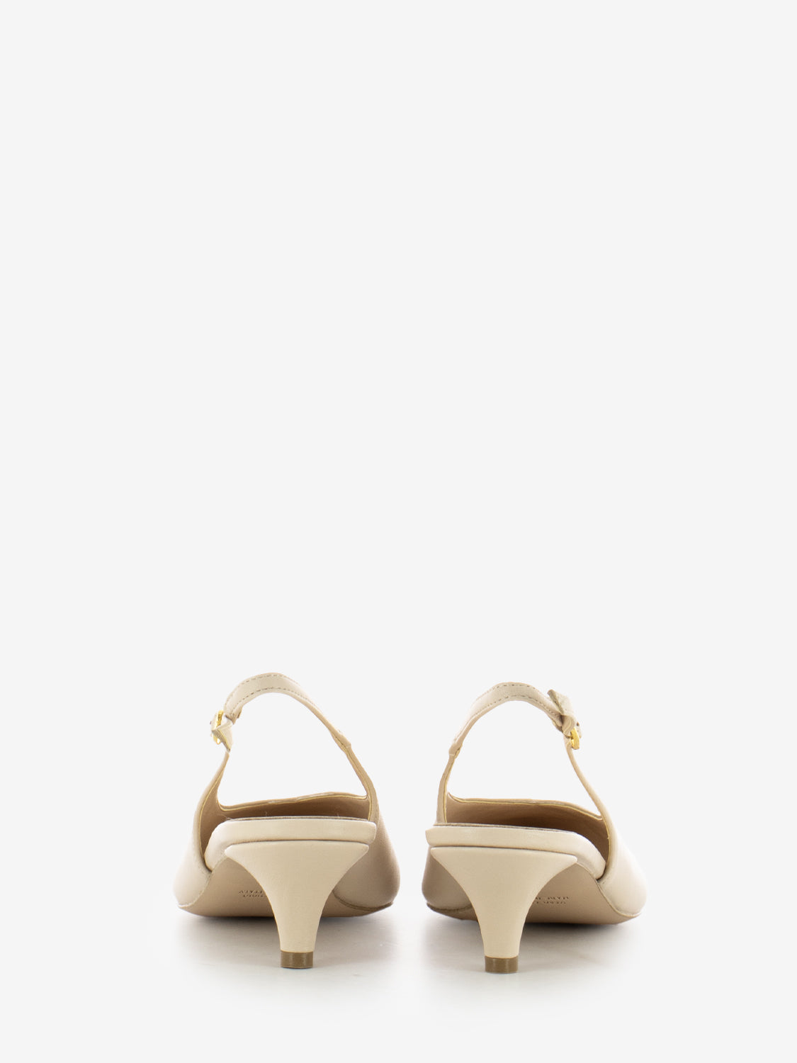 Slingback a punta con centurino beige
